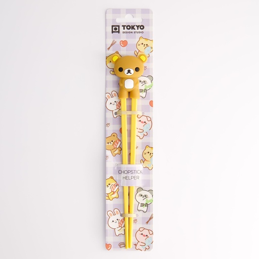 [4642] Children Chopsticks Bear Light Brown 22cm 4642 6/240