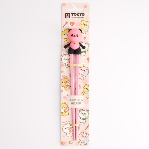 [4667] Children Chopsticks Panda Pink 22cm 4667 6/240