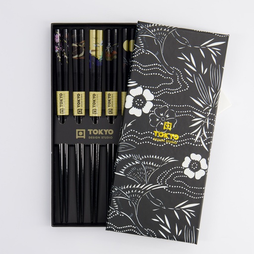 [4075] Chopstick Giftset/5  Black B-105KB-1 1/100