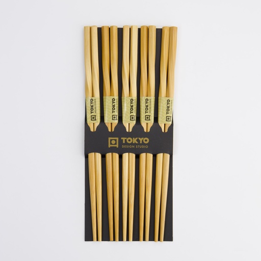 [8463] Chopstick Set/5 Brown Twist 8463 10/200