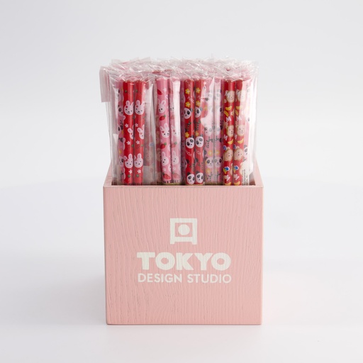 [8890] Chopstick 50pair Children Box Pink CHP-50 1/10