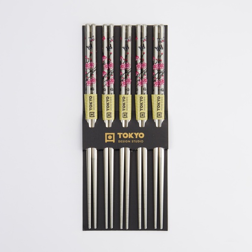 [8220] Chopstick Set/5 Stainless Steel Sakura ST-5 10/200