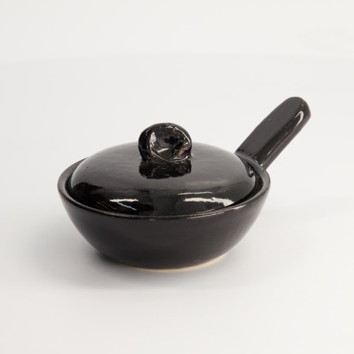 [20406] Kitchen Donabe Earthen Casserole 12x16x7cm Black NCK-68 1/12