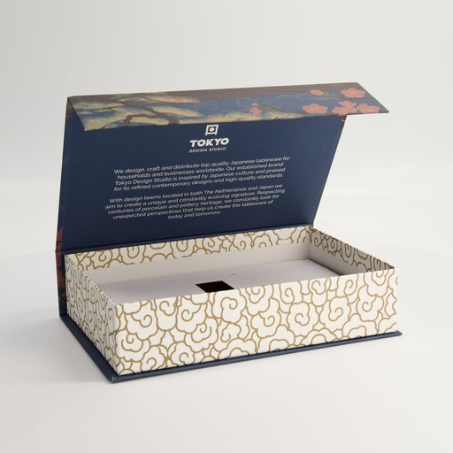 [24330] Paper Giftbox 11E 25x16.5x6cm Sushi Set Japan for: 3pcs Sushi Set #18585 #18586 & Chopstick