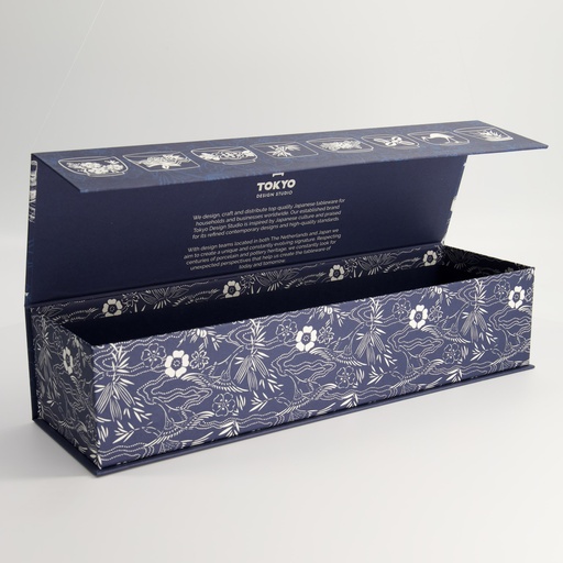 [24333] Paper Giftbox 16A 39.2x12x9cm Set 4pcs Blue Cups 8x7.9cm #22456 #22457 #22458 #22459