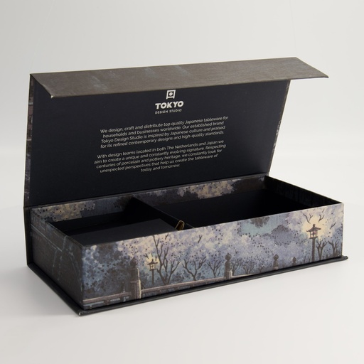 [24375] Paper Giftbox 17B 30.5x15.5x6.5cm Sushi Set 3pcs Hashi Black 1/6
