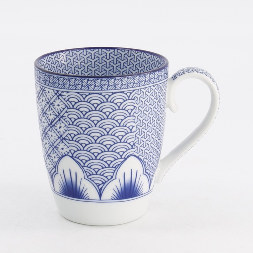 [21198] Lily Flower Mug 8.8x10.5cm 350ml Blue 6/24