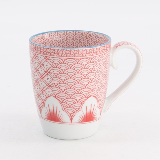 [21199] Lily Flower Mug 8.8x10.5cm 350ml Red 6/24