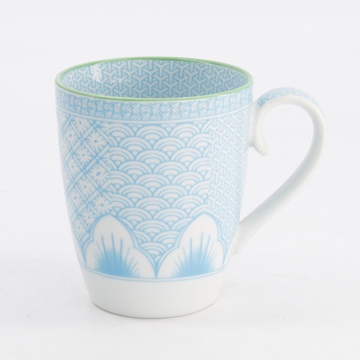 [21200] Lily Flower Mug 8.8x10.5cm 350ml Light Blue 6/24