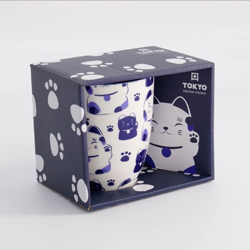 [21528] Kawaii Blue Maneko Mug W/Giftbox 8.5x10.2cm 340ml 21528 1/36