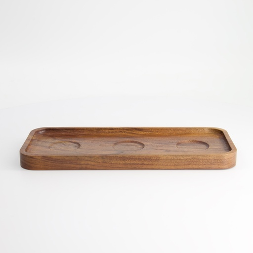 [21543] Wooden Plate with 3Holes 30x13cm E31-30