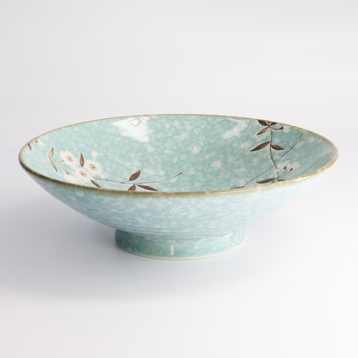 [21587] Light Blue Sakura Bowl 24x8cm 1400ml 3/18