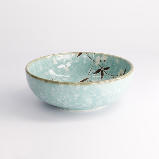 [21590] Light Blue Sakura Shallow Bowl 17.3x6cm 21590 4/32