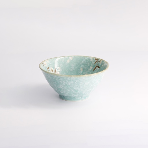 [21593] Light Blue Sakura Rice Bowl 13x6cm 350ml 6/72