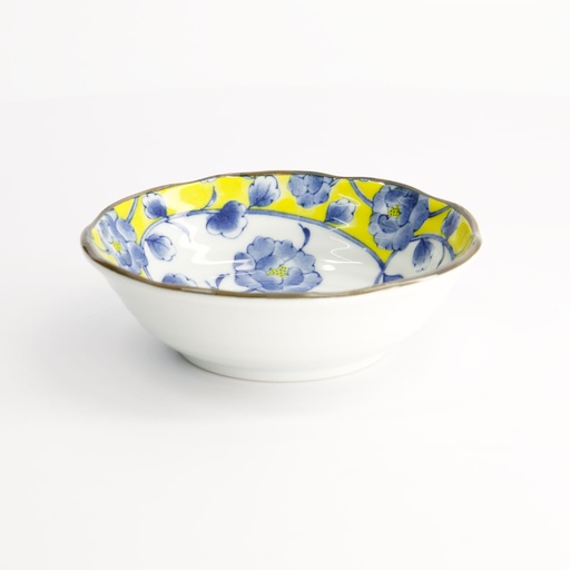 [22603] Botan Bowl 13.9x4.1cm Yellow/Blue 22603 12/96
