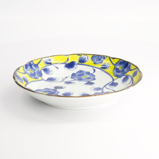 [22605] Botan Plate 22x4cm Yellow/Blue 22605 6/36