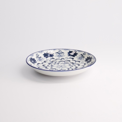 [22613] Tokyo Blue Botan Round Plate 16.5x2.7cm 40-230404 HB-5 6/72