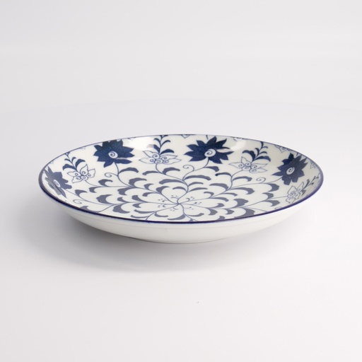 [22614] Tokyo Blue Botan Round Plate 21.5x3.4cm 40-230404 HB-6 6/48