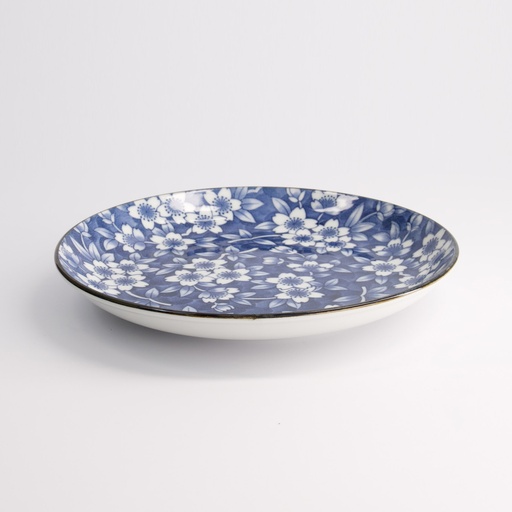 [22632] Tokyo Blue Sakura Round Plate 21.5x3.4cm 40-230404 HB-24 6/48