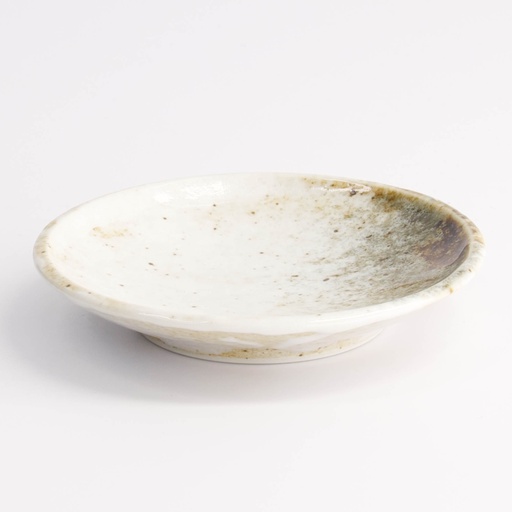 [21613] Yukishino Round Plate 9.8x1.7cm Br/Wh 21613 12/192