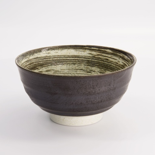 [21634] Asashio Tayo Bowl 17x9cm 900ml Bk/Wh 21634 4/32