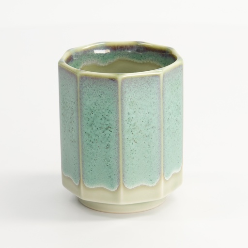 [21659] Craft Cup 6.5x8cm 150ml White/Aqua Glaze KA-27 6/96