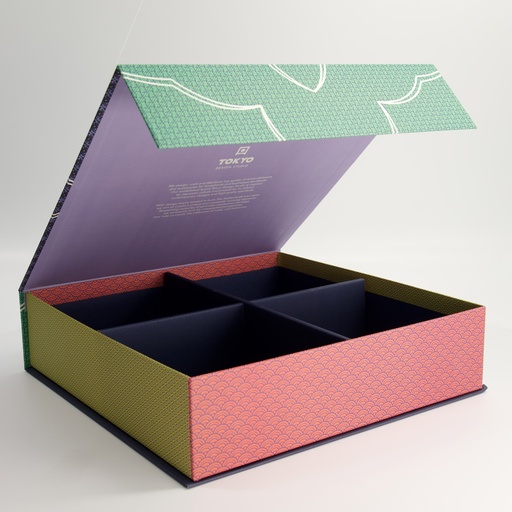 [24385] Paper Giftbox 7G 32.2x31.5x8.1cm Lily Flower Tayo Bowl 4pcs Tayo Bowl
