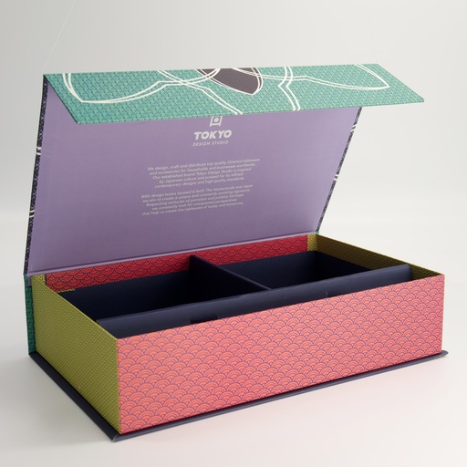 [24386] Paper Giftbox 21A 32.8x27.8x11cm Lily Flower Tayo Bowl 2pcs