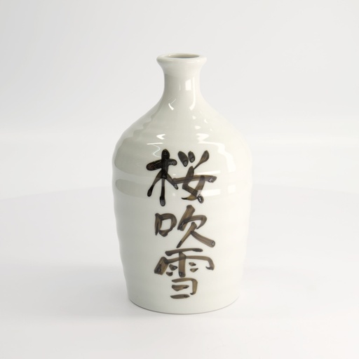 [21762] Sake Bottle Deco 20cm White (Sakura Fubuki) YW-2 1/10