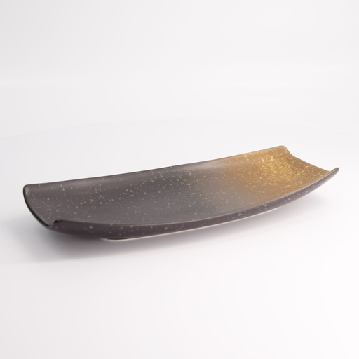 [21798] Edo Brown Mixed Plate 14.5x29.8cm A15009W1009 4/24