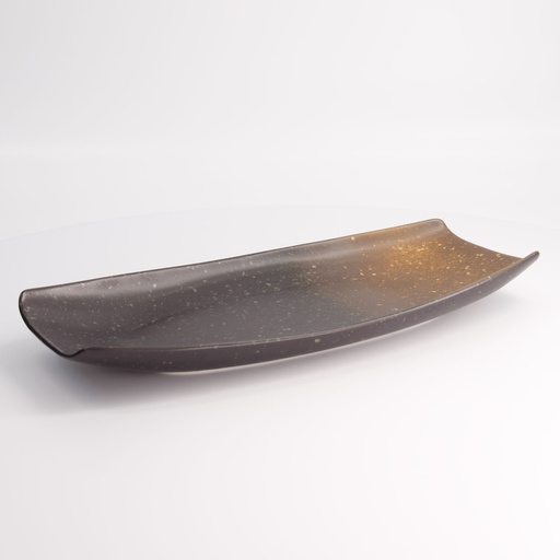 [21799] Edo Brown Mixed Plate 16.8x36.2cm A15010W1009 3/18