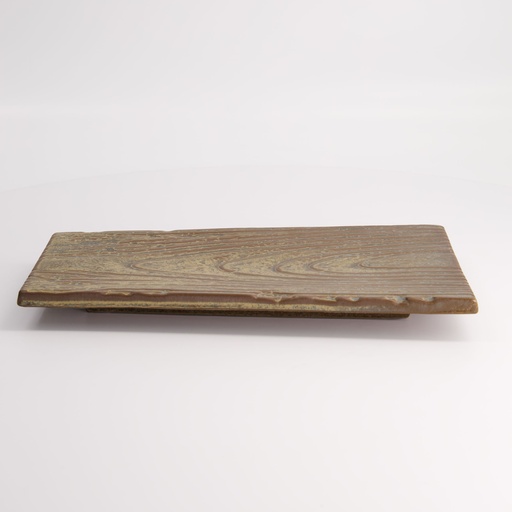 [21828] Large Plate 28.3x14cm Wood Look E763-P-14011