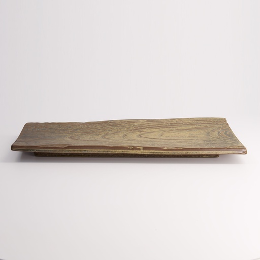 [21829] Large Plate 36x14cm Wood Look E763-P-14011