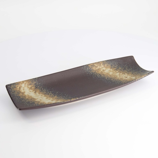 [21833] Large Plate 33cm Brown Black E565-P-14015