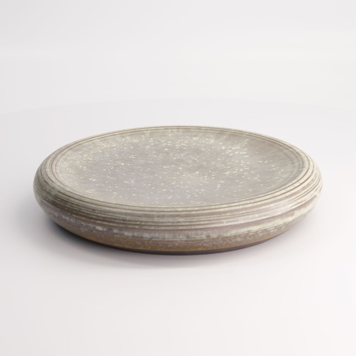[21839] Gold Sand Grey Flat Dish 24x5cm Grey E764-P-008215