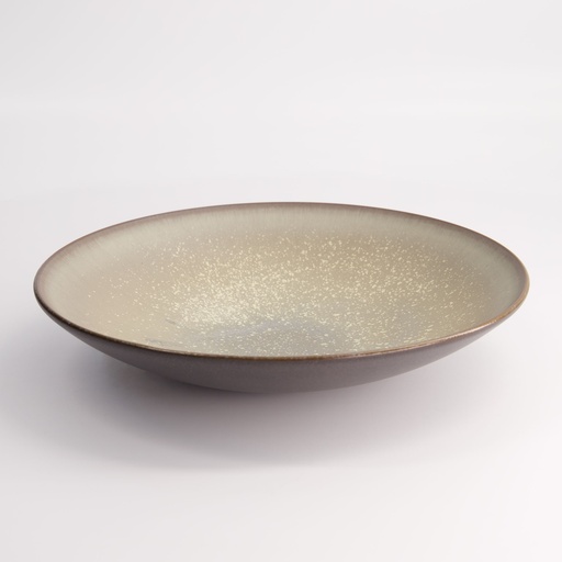 [21841] Gold Sand Grey Shallow Dish 24x5cmh Grey GP-08223-2