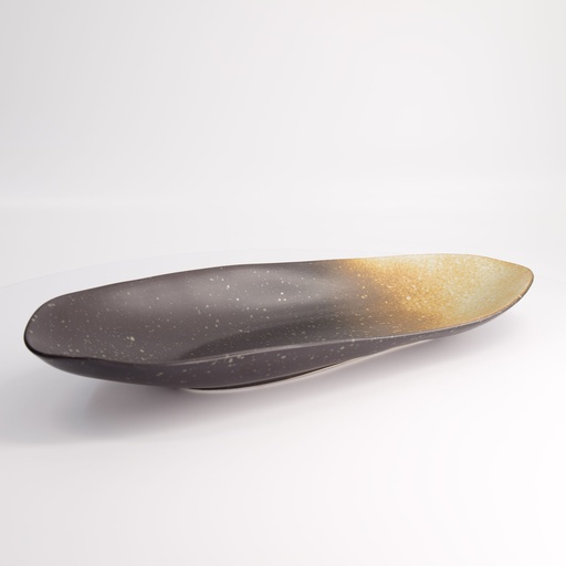 [21856] Edo Brown Mixed Plate 17.5x45.7cm A24323W1009 2/12