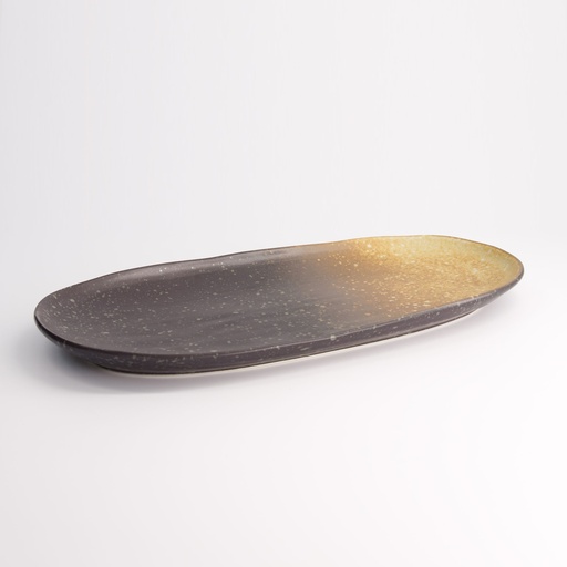 [21857] Edo Brown Mixed Plate 18x30.9cm A23810W1009 3/18