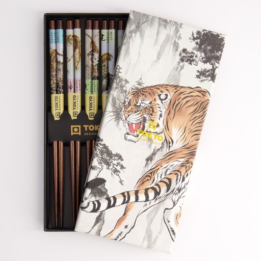[21878] Chopstick Giftset/5 Tiger DJB5-602 21878 1/100