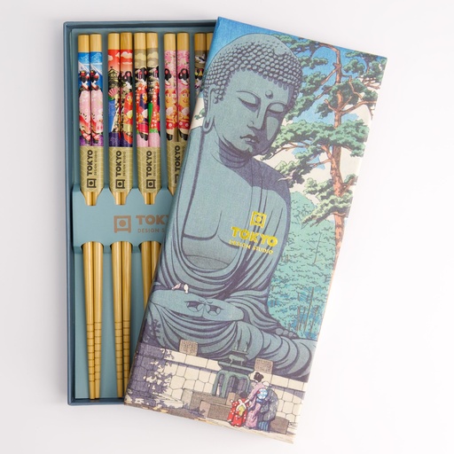 [21879] Chopstick Giftset/5 Budha DJB5-603 21879 1/100