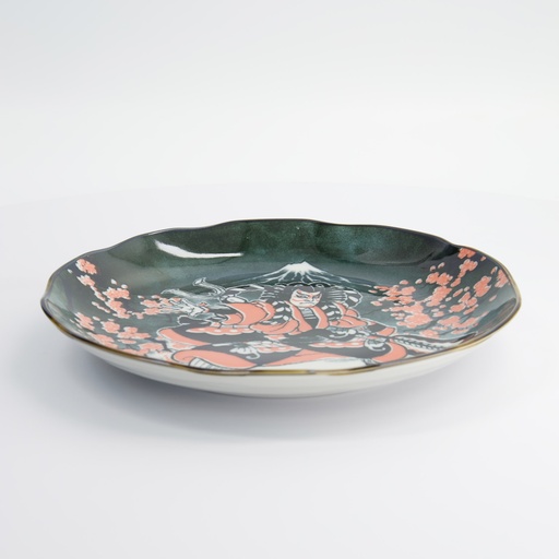 [21888] Asakusa Round Plate 25x3cm Kabuki 21888 4/24