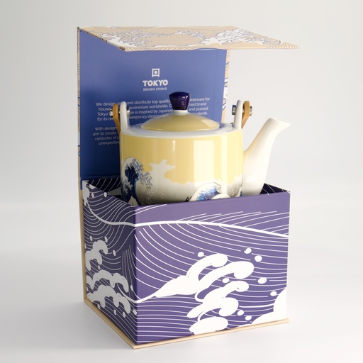 [22656] Kawaii Hokusai Tea Pot Giftset 0.8lt 1/12