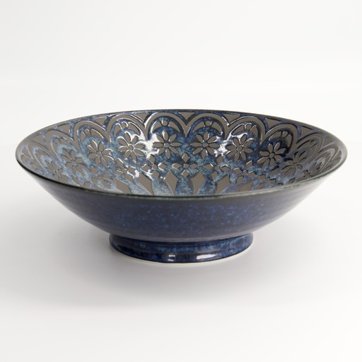 [21972] Zahra Shallow Bowl 20.5x4.5cm Blue ZAH-13 3/24