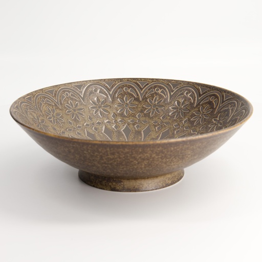 [21974] Zahra Shallow Bowl 20.5x4.5cm Brown ZAH-15 3/24