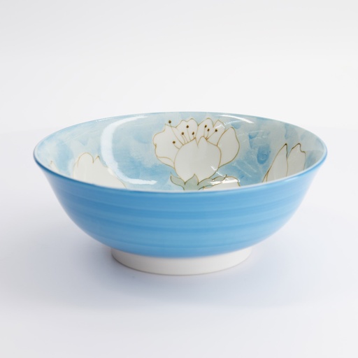 [21980] Sakura Blue Ramen Bowl 19.5x7.5cm 4/32