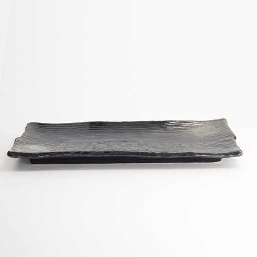 [21996] Mino Craft Rectangular Plate 33x15x2.7cm Black 21996 6/24