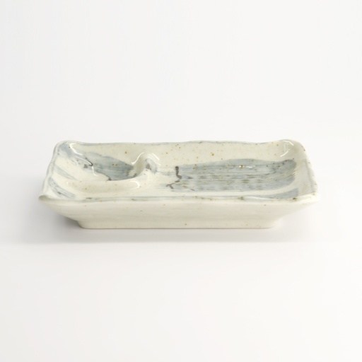 [22065] Mino Craft Divided Plate 17x11x2.5cm Light Blue/White 22065 8/64