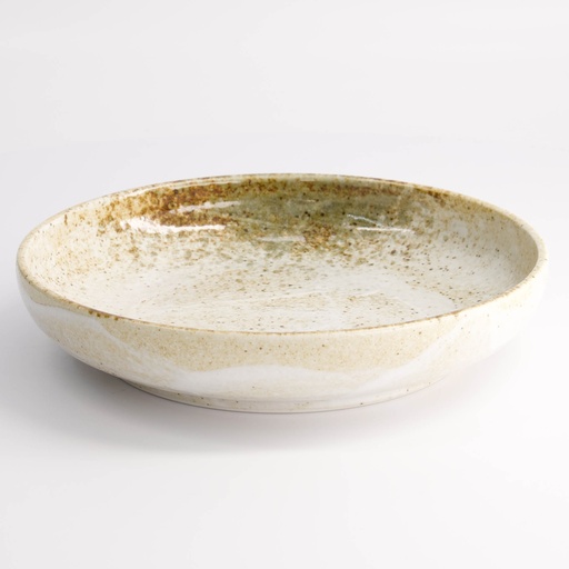 [21423] Yukishino Pasta Plate 22x4cm Br/Wh 21423 3/24