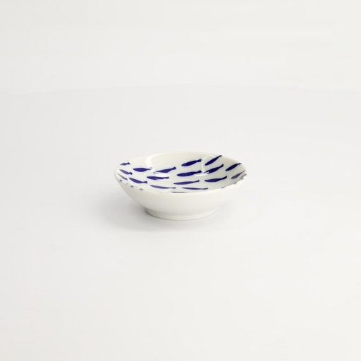 [22074] Kawaii Sauce Dish Fish 9x2.7cm BL/WH TA-22 12/192