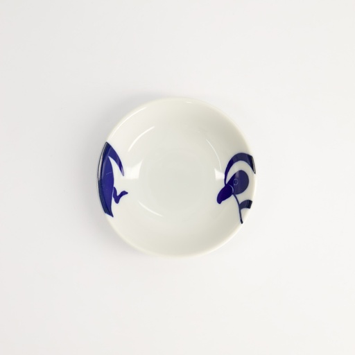 [22075] Kawaii Sauce Dish Penguin 9x2.7cm BL/WH TA-23 12/192